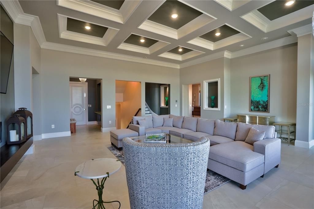 Interior, Living room, Recessed Lighting