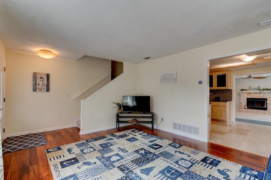 Fireplace, Interior, Wood Texture Flooring