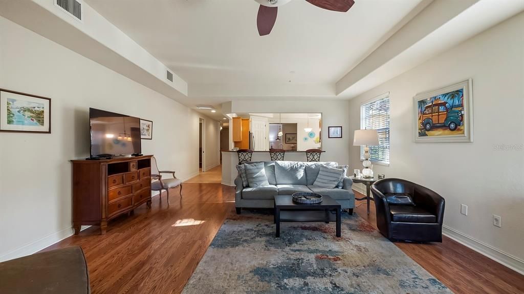 Interior, Kitchen, Living room, Stainless Steel Appliances, Wood Texture Flooring