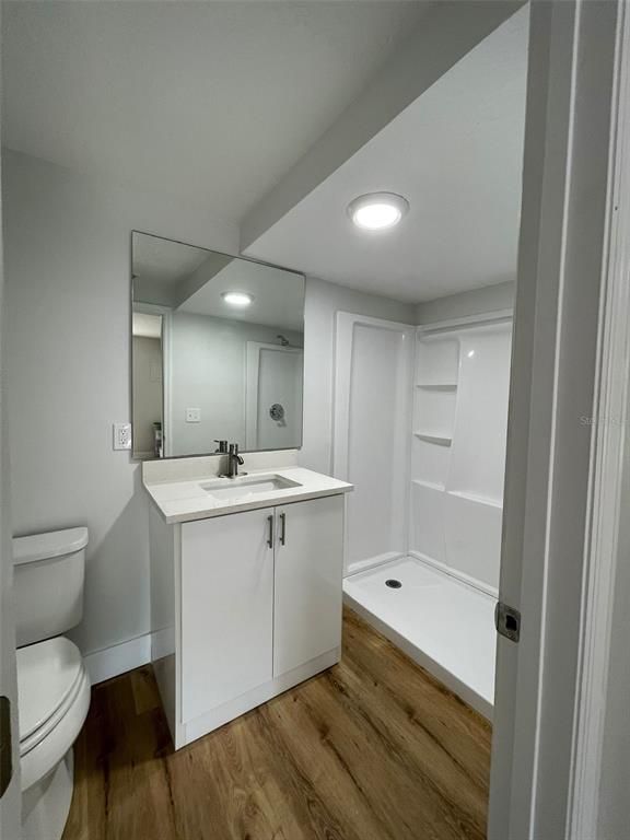 Bathroom, Interior, Recessed Lighting, Wood Texture Flooring