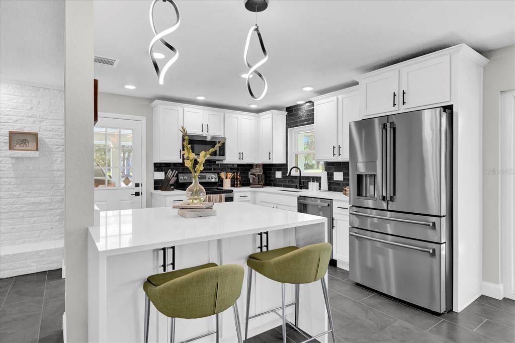 Interior, Kitchen, Pendant Lights, Recessed Lighting, Stainless Steel Appliances