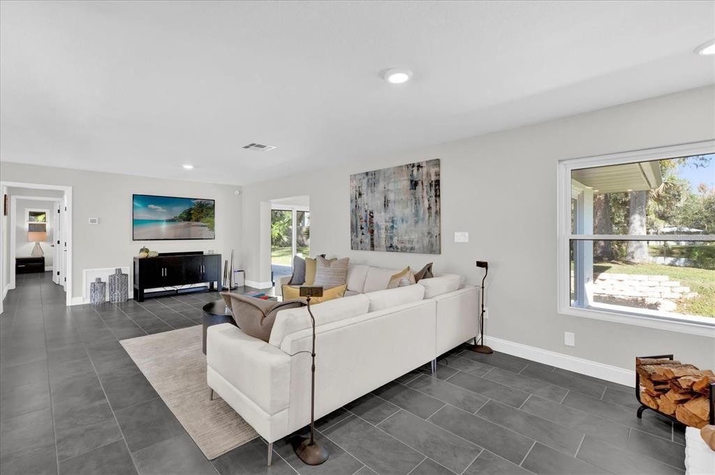Interior, Living room, Recessed Lighting