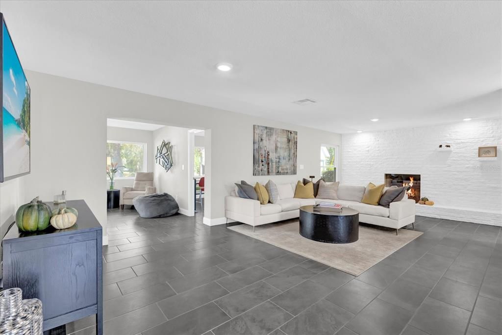 Interior, Living room, Recessed Lighting