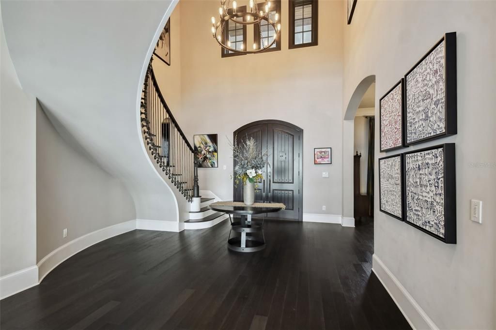 Chandelier, Interior, Wood Texture Flooring