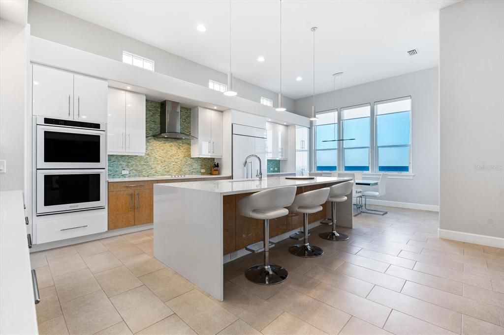 Dining room, Interior, Kitchen, Pendant Lights, Recessed Lighting, Stainless Steel Appliances, Water