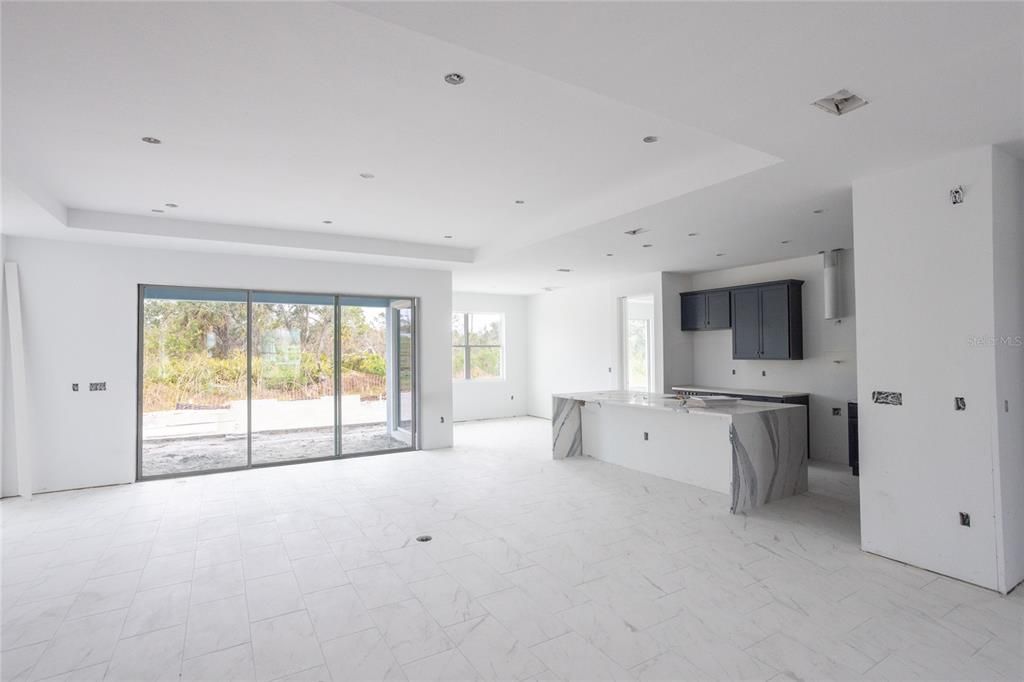 Interior, Kitchen, Marble, Recessed Lighting