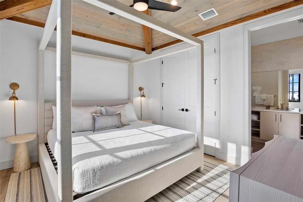 Bedroom, Interior, Wooden Beams, Wooden Ceilings, Wood Texture Flooring