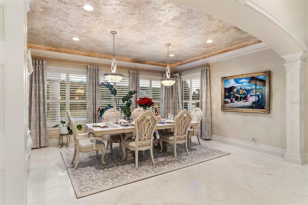Dining room, Interior, Pendant Lights, Recessed Lighting