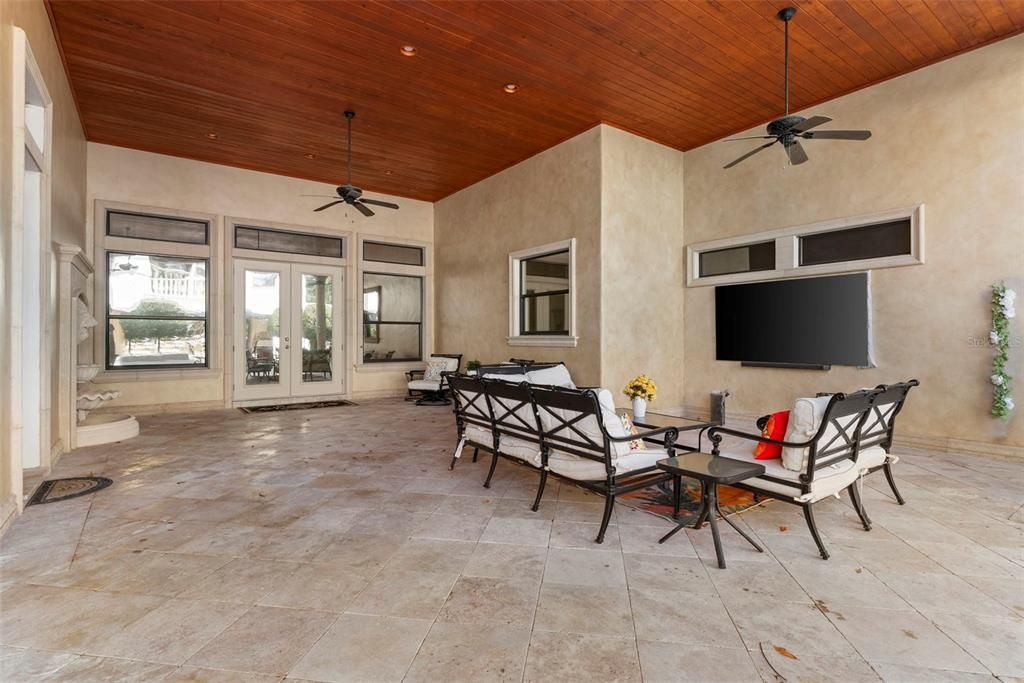 Interior, Living room, Recessed Lighting, Wooden Ceilings