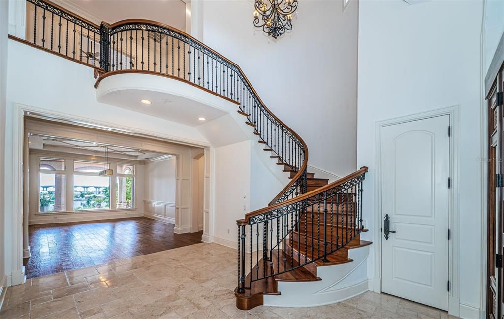 Chandelier, Interior, Recessed Lighting, Wood Texture Flooring