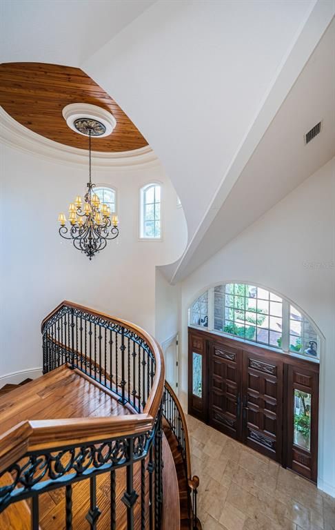 Chandelier, Interior, Wooden Ceilings