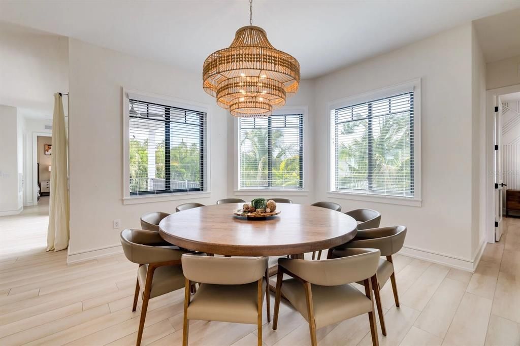 Chandelier, Dining room, Interior, Wood Texture Flooring