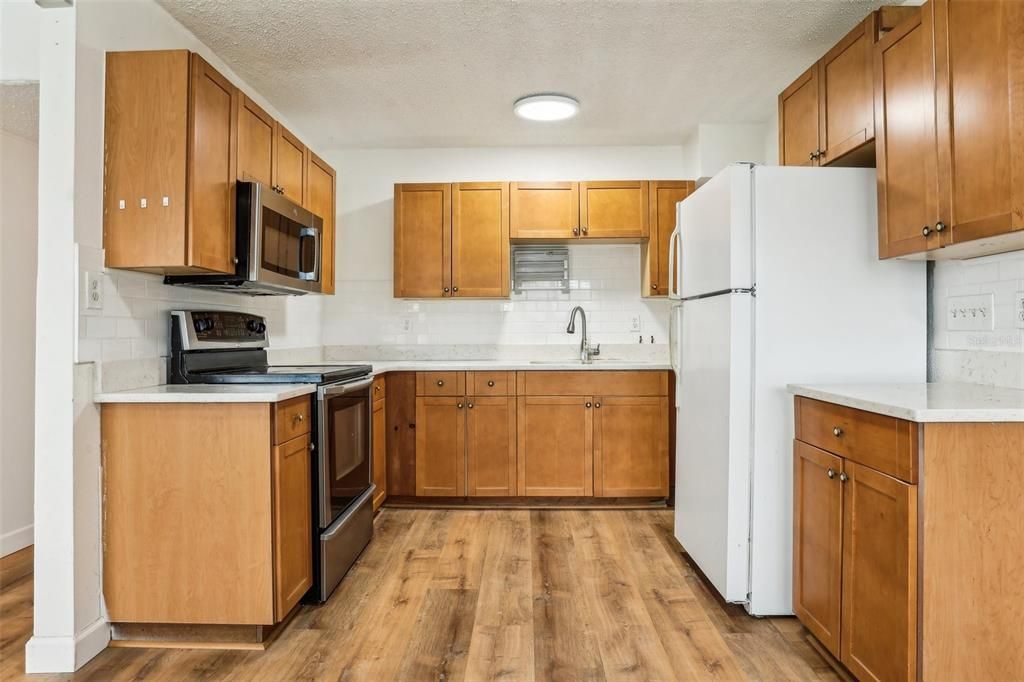 Interior, Kitchen, Wood Texture Flooring