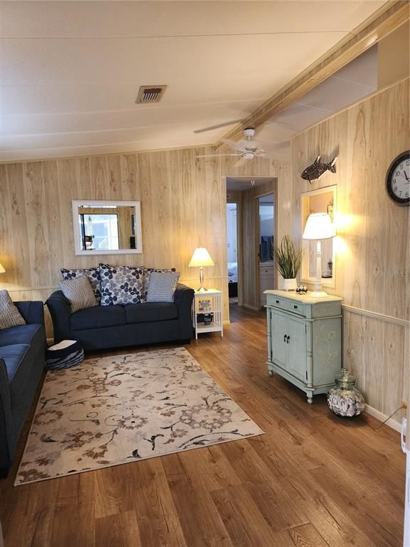 Interior, Living room, Wood Texture Flooring, Wooden Walls