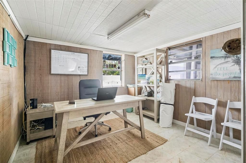 Home Office, Interior, Wooden Walls