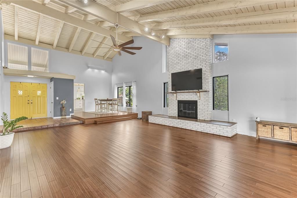 Fireplace, Interior, Wooden Beams, Wooden Ceilings, Wood Texture Flooring