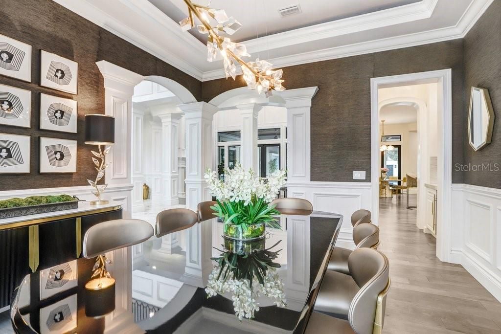 Dining room, Interior, Wood Texture Flooring