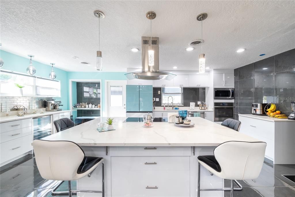 Interior, Kitchen, Pendant Lights, Recessed Lighting, Stainless Steel Appliances