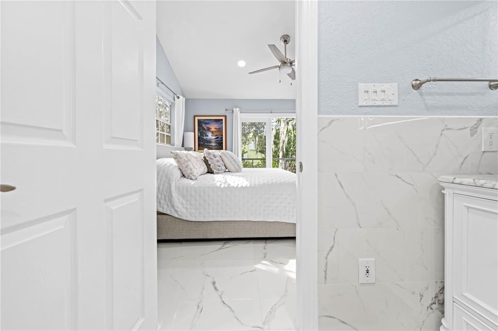 Bedroom, Interior, Marble, Marble Walls, Recessed Lighting