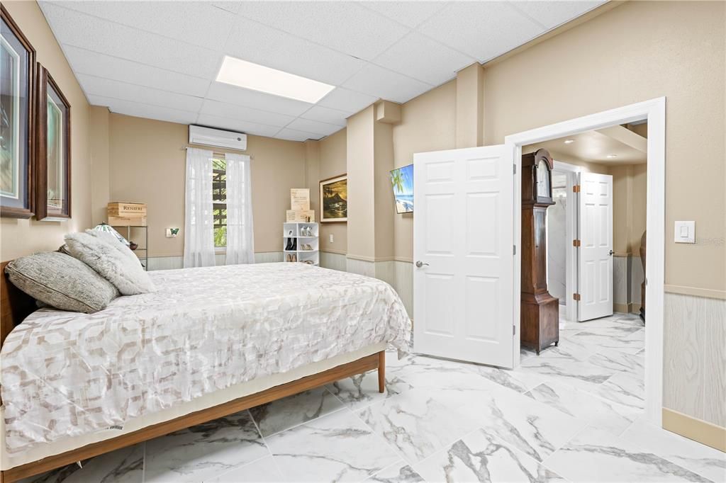 Bedroom, Interior, Marble, Recessed Lighting