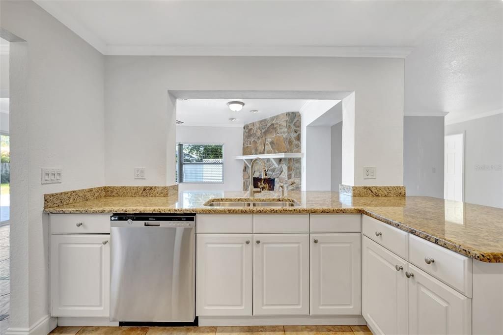 Fireplace, Interior, Kitchen, Stone Walls