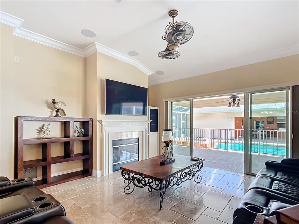 Home Theatre Room, Fireplace, Interior