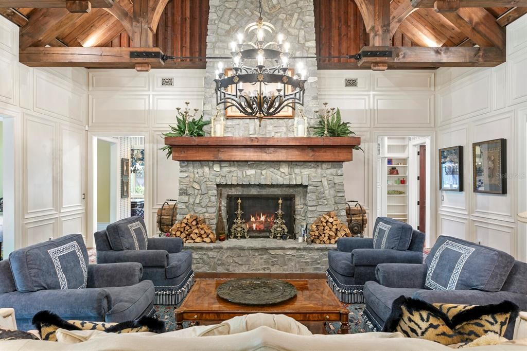 Fireplace, Interior, Living room, Stone Walls, Wooden Beams, Wooden Ceilings