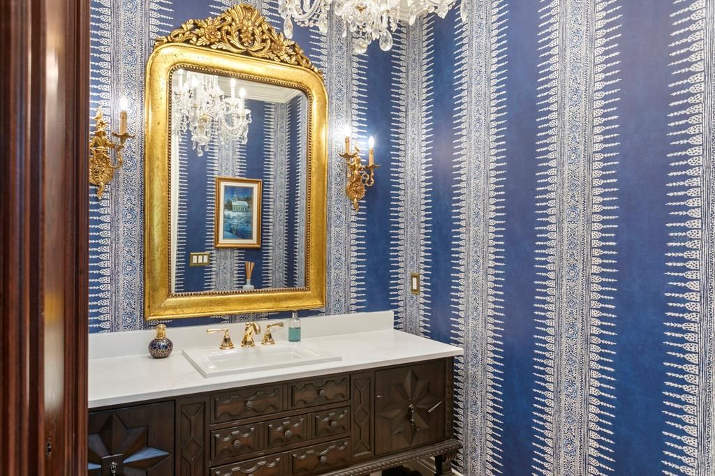 Bathroom, Chandelier, Interior