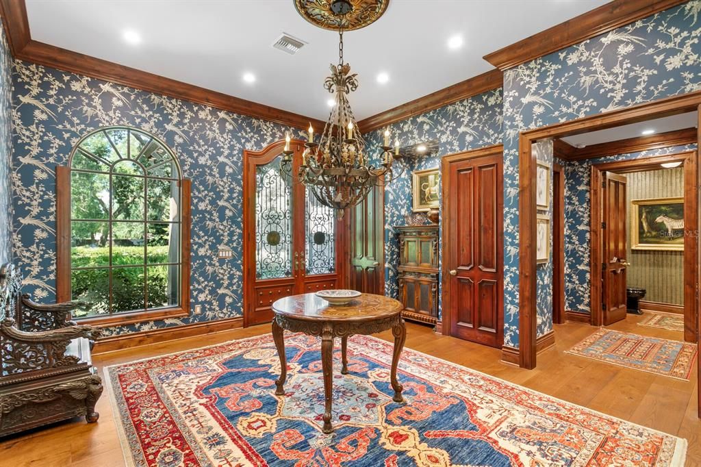 Chandelier, Interior, Recessed Lighting, Wood Texture Flooring