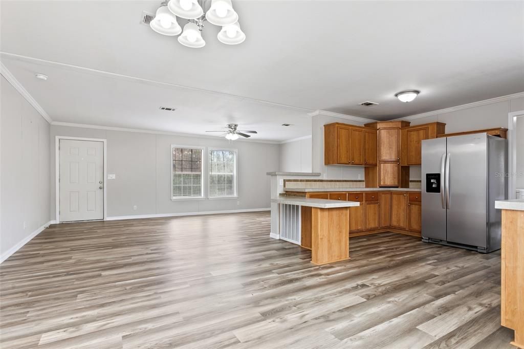 Interior, Kitchen, Wood Texture Flooring
