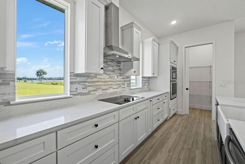 Interior, Kitchen, Recessed Lighting, Wood Texture Flooring