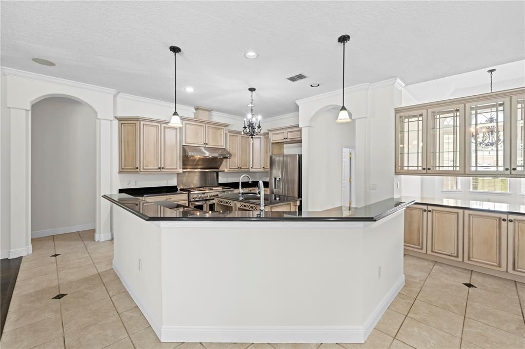 Interior, Kitchen, Pendant Lights, Recessed Lighting, Stainless Steel Appliances