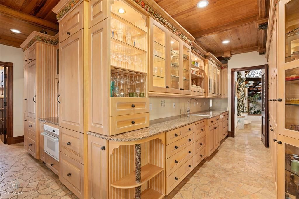 Interior, Kitchen, Recessed Lighting, Wooden Ceilings