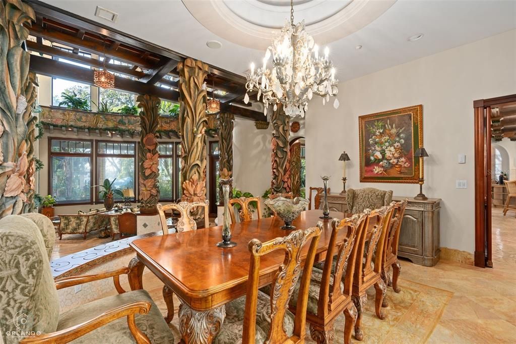 Chandelier, Dining room, Interior, Recessed Lighting