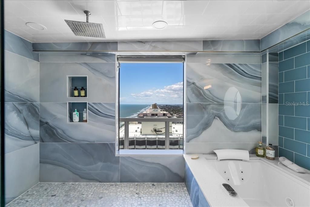 Bathroom, Interior, Marble Walls, Water