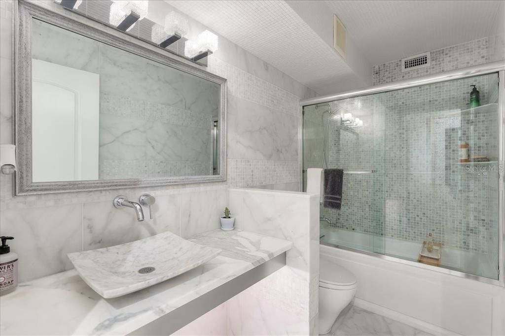 Bathroom, Glass Shower, Interior, Marble, Marble Walls