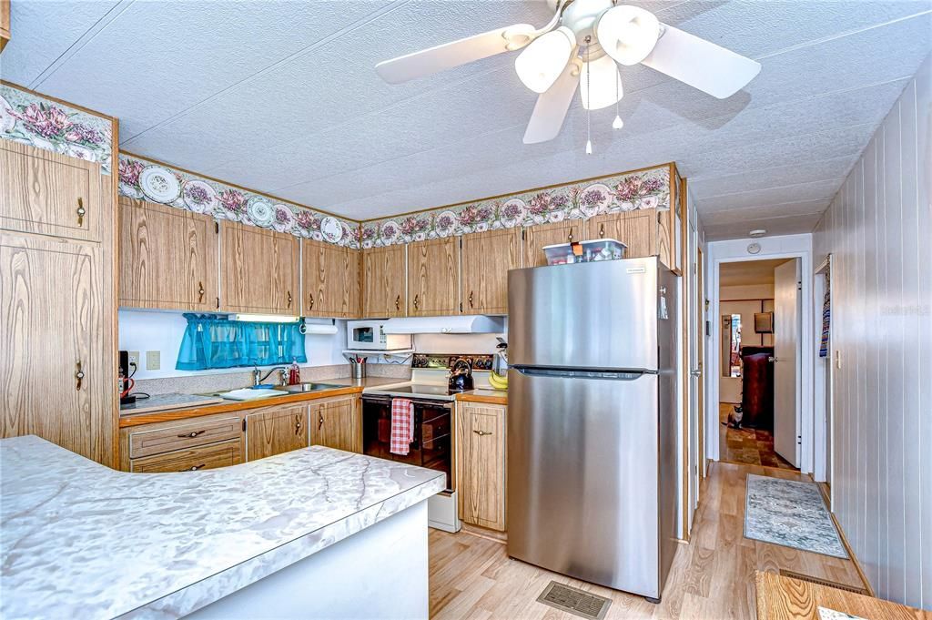 Interior, Kitchen, Wood Texture Flooring