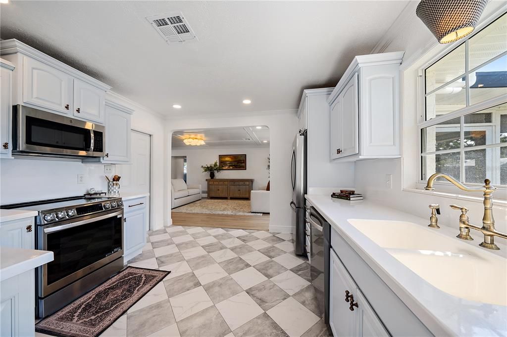 Interior, Kitchen, Recessed Lighting, Stainless Steel Appliances