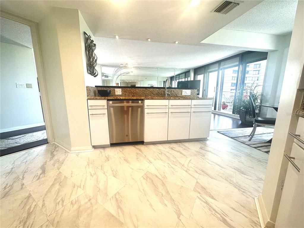 Interior, Kitchen, Marble, Recessed Lighting, Stainless Steel Appliances