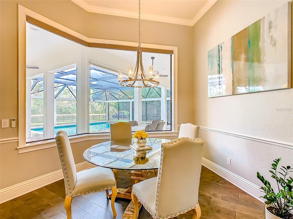 Chandelier, Dining room, Interior, Sun Room, Wood Texture Flooring
