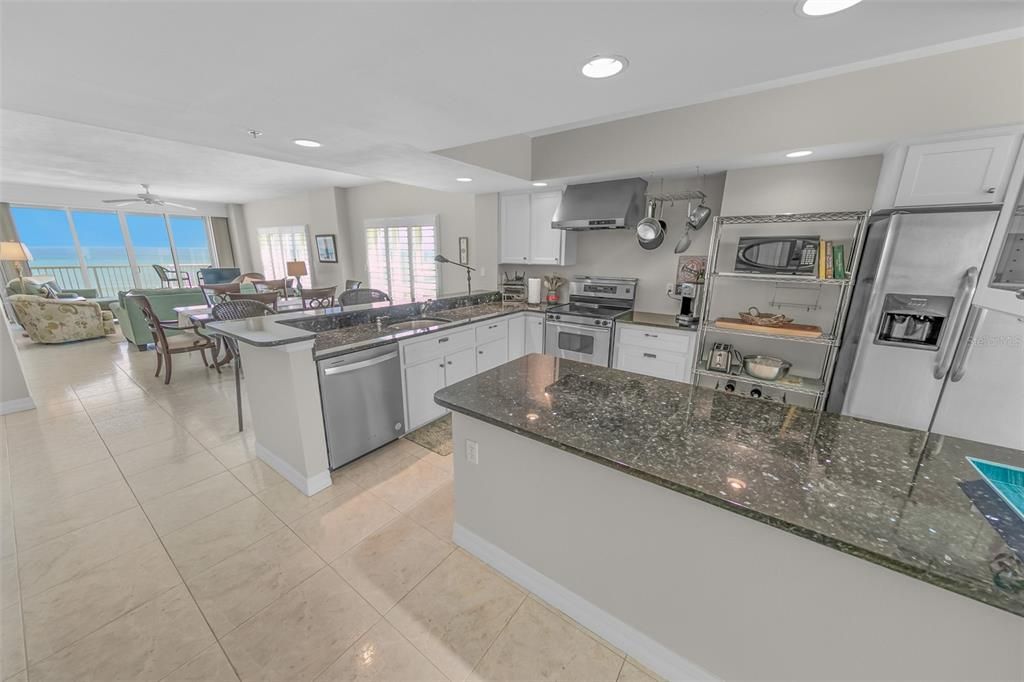 Dining room, Interior, Kitchen, Recessed Lighting, Stainless Steel Appliances, Water