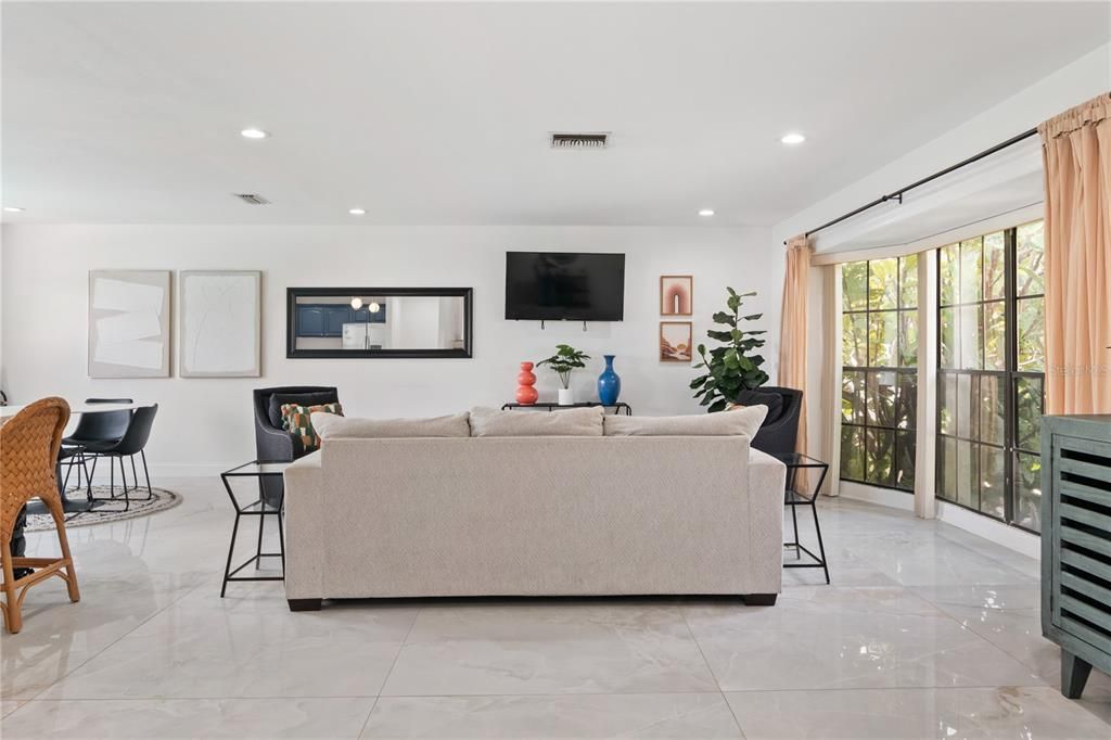 Interior, Living room, Marble, Recessed Lighting