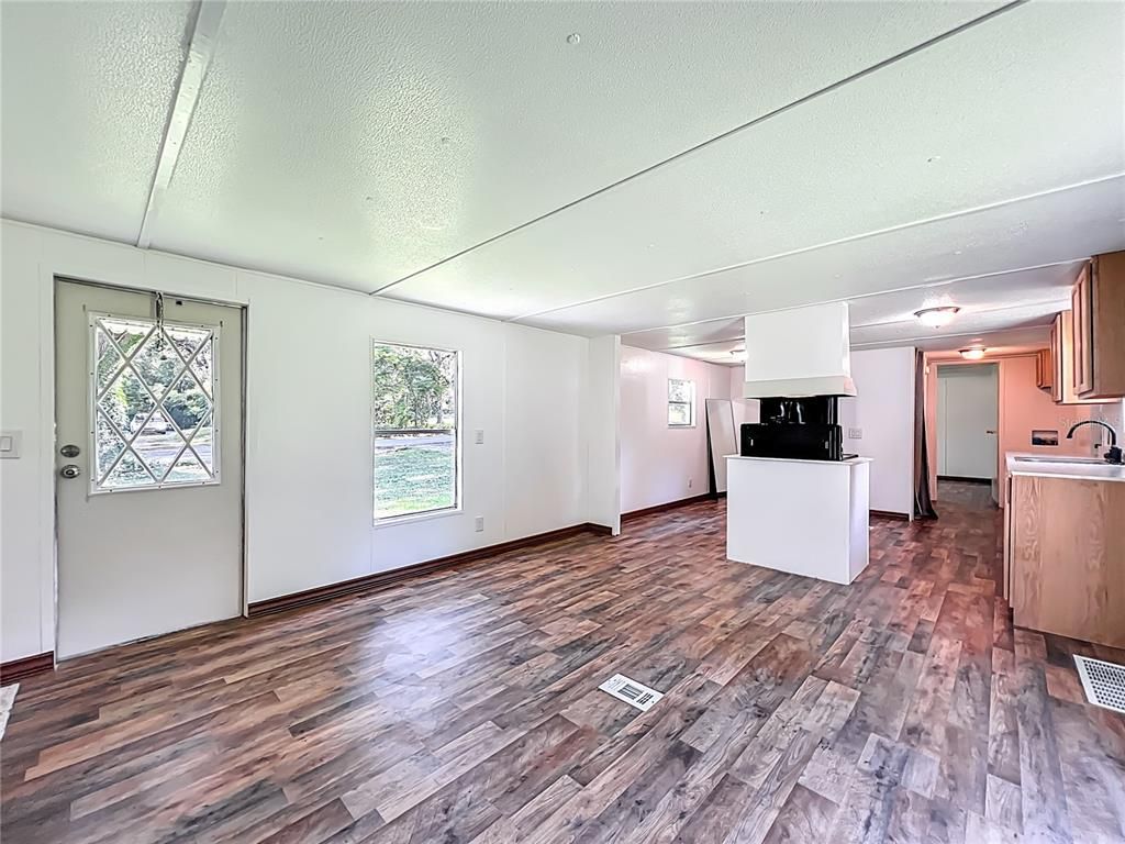 Empty room, Interior, Kitchen, Wood Texture Flooring
