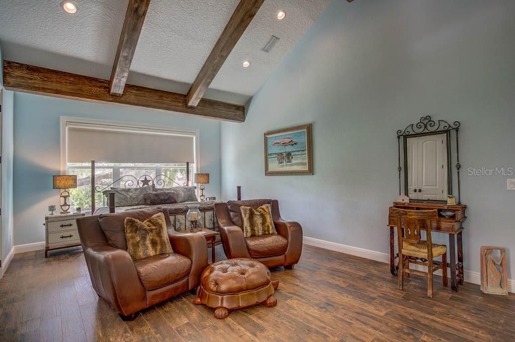 Interior, Recessed Lighting, Wooden Beams, Wood Texture Flooring