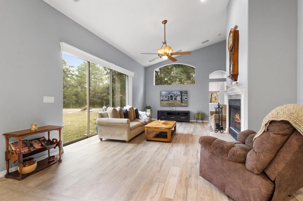 Fireplace, Interior, Living room, Wood Texture Flooring
