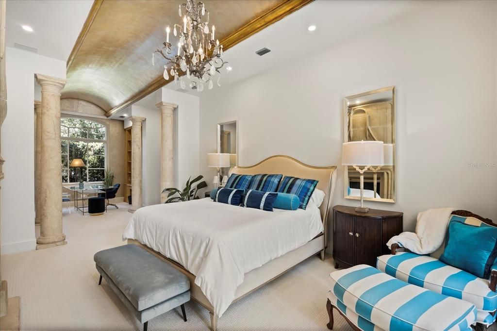 Bedroom, Chandelier, Interior, Recessed Lighting