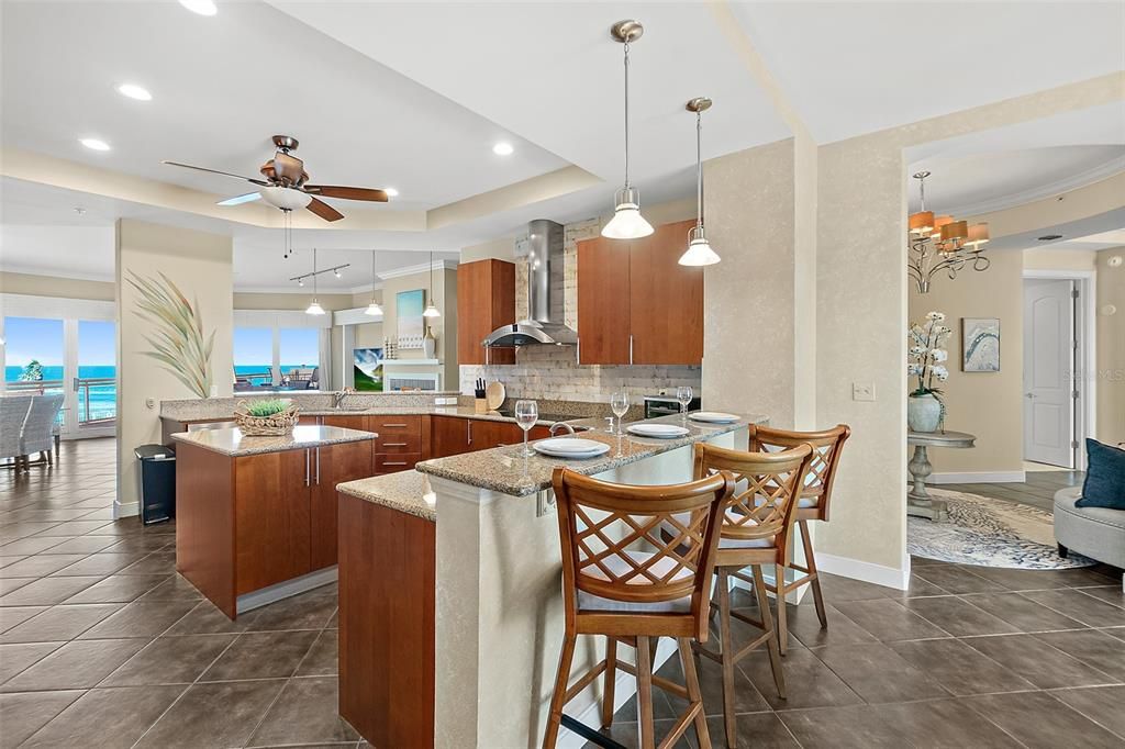 Interior, Kitchen, Pendant Lights, Recessed Lighting, Stainless Steel Appliances, Water