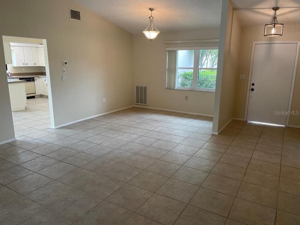Empty room, Interior, Kitchen, Pendant Lights