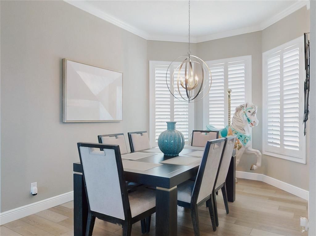 Chandelier, Dining room, Interior, Pendant Lights, Wood Texture Flooring