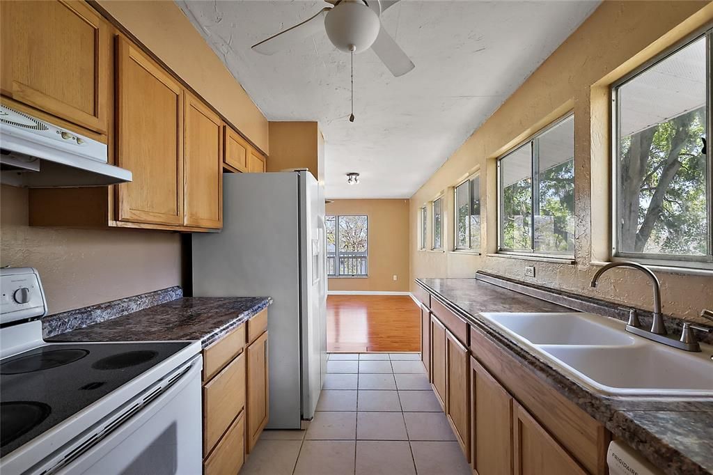 Interior, Kitchen, Wood Texture Flooring